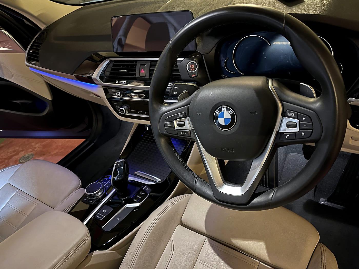 Detailed beige BMW cabin