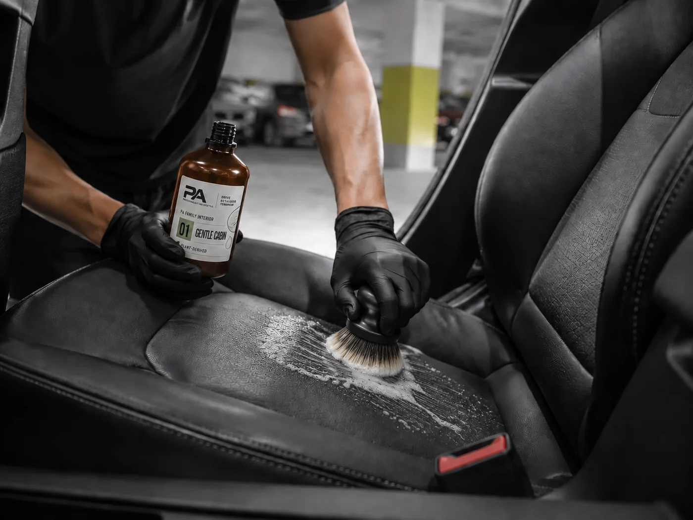 Leather surface cleaning